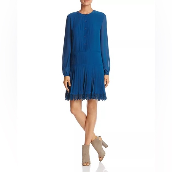 NWT Tory Burch Sydney Symphony Blue Long Sleeve Dress - Picture 1 of 8